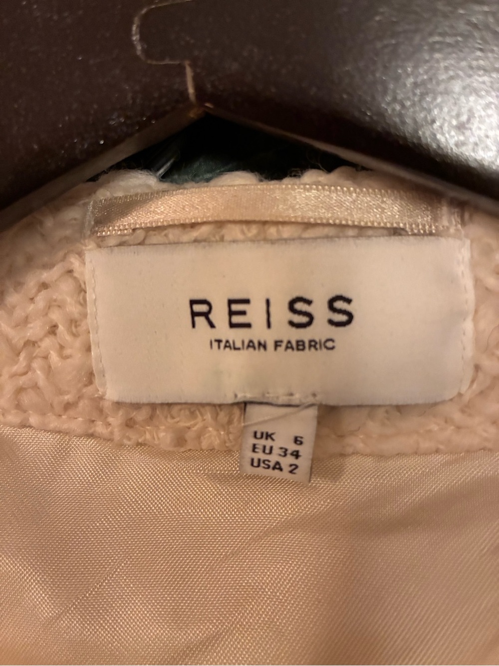Reiss Ivory Bouclé 4 Pocket Blazer, Size 2 - Picture 2 of 5